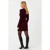 Women's Burgundy Spanish Sleeve Knitwear Mini Dress Yv273