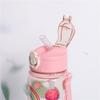 650ml Cute Cartoon Astronaut Heat-Transfer Plastic Cup Outdoor Sports Portable Lanyard Straw Locking Student Water Cup