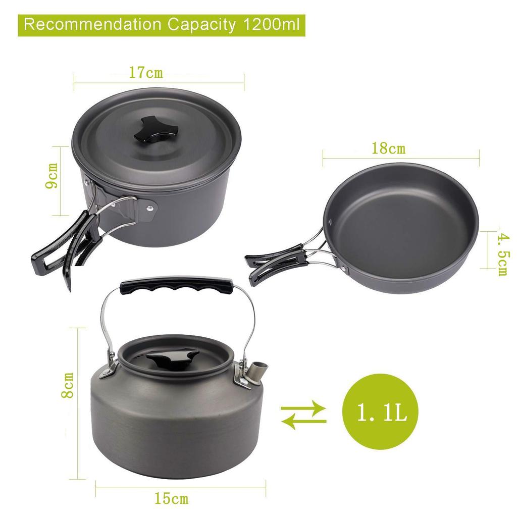 Top-Selling Portable Folding 1.1L Outdoor Teapot & Camping Cookware Set