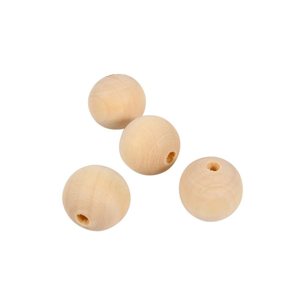 50pcs with Hole Round Wooden Beads 20mm Size Unpainted Wood Beads Wood Beads  DIY Jewelry Making