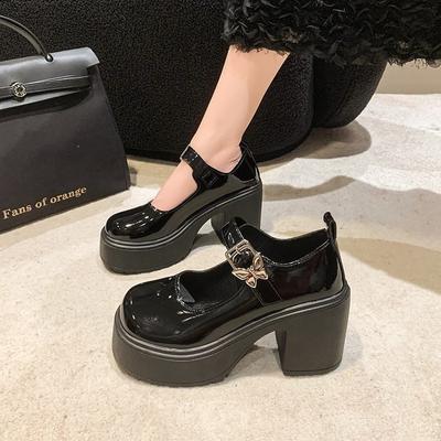 Chaussures Mary Jane à talons hauts pour femmes, nouvelle mode 2024, escarpins à plateforme épaisse, boucle de cheville, chaussures Lolita de fête