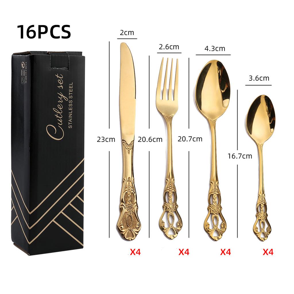 HANYANG Knife & Fork Set 304 Stainless Steel Cutlery Knife, Fork & Spoon Gift Set