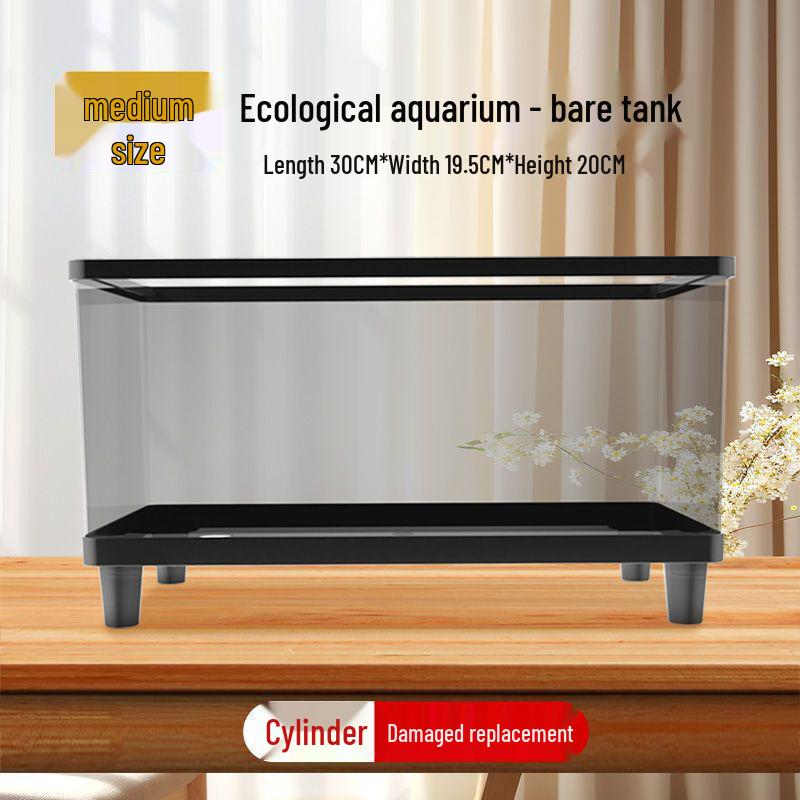 Small Acrylic Transparent Fish Tank with Bottom Drainage for Desktop or Living Room