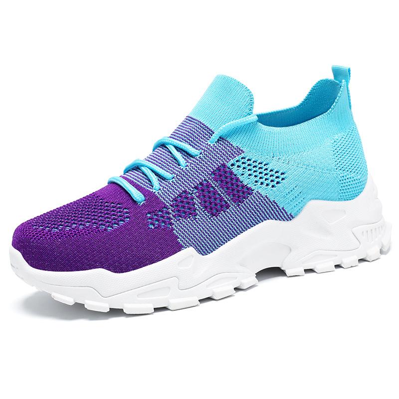 Shoes Women's Sports Shoes Summer New Versatile Women's Single Shoes Fly-woven Breathable Mesh Shoes Soft Sole Not Tired Feet Running Shoes