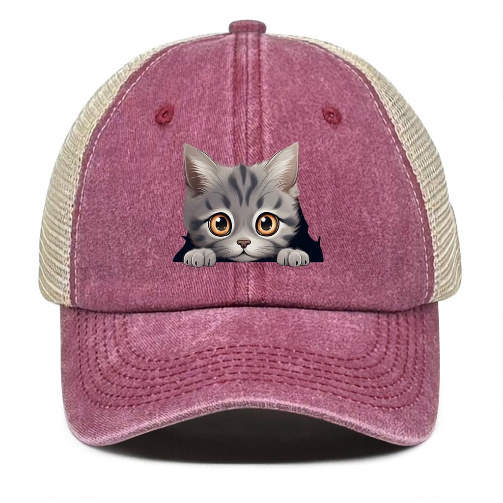 Lovely Cat Snapback Baseball Hat Cute Animals Hats For Woman Breathable Unisex Adjustable Baseball Cap Perfect For Street Style