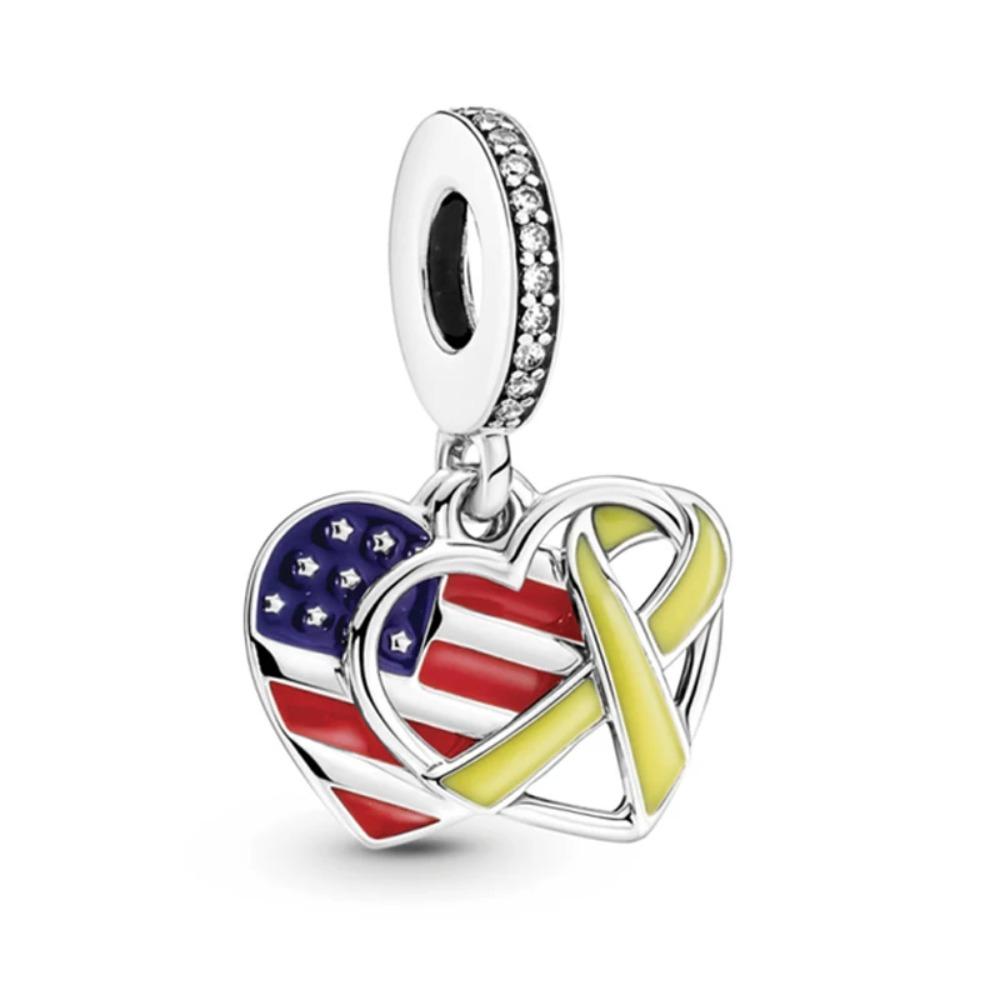 New S925 Silver Flag Balance Tower Charm Pendant for Bracelets Necklaces DIY Women Fine Jewelry Accessories