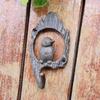 European Rustic Retro Industrial Cast Iron Kitten Whiskers Double Hook Wall Decor