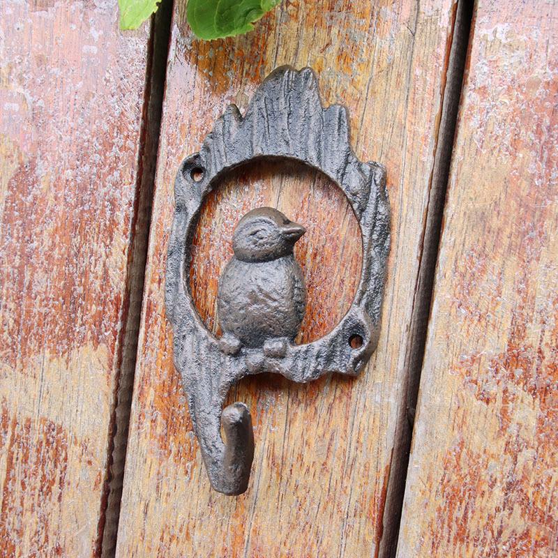 European Rustic Retro Industrial Cast Iron Kitten Whiskers Double Hook Wall Decor