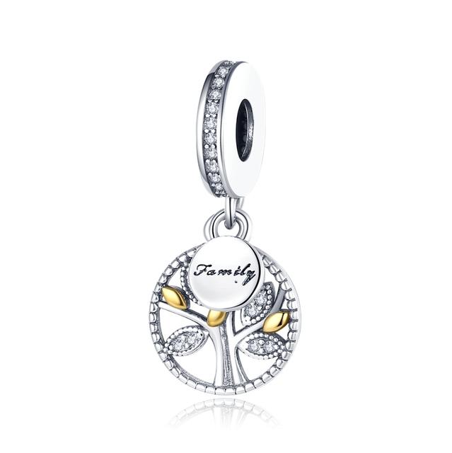 Charms Pendenti in Argento 925 Adatti per Braccialetti Fai da Te Terra Cuore Albero Stella Famiglia Fatima per Collane Pendenti