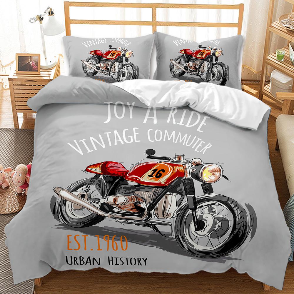 Motocross Rider Bedding Set Extreme Sports Duvet Cover For Kids Children Teens Motorcycle Comforter Cover Dirt Bike Duvet Cover