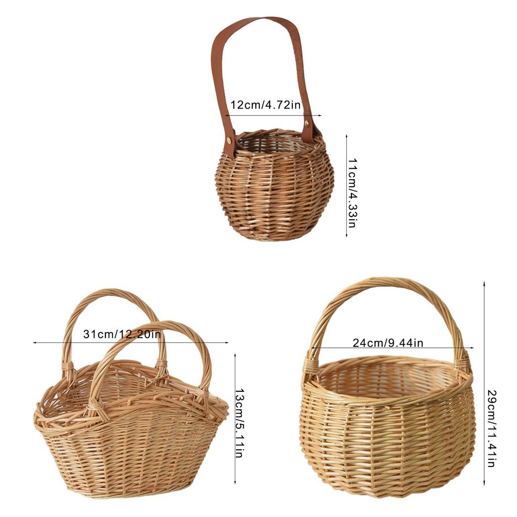 Eco Friendly Natural Wicker Basket Lightweight And Breathable Perfect For Picnic Outings And Home Storage Of Produce