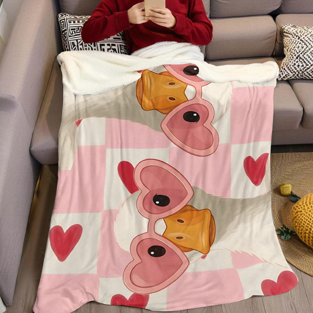 Cute Cool Duck Flannel Blanket Perfect for Sofa Office Bed Travel Sleep Read Relax Camping Four Season Use