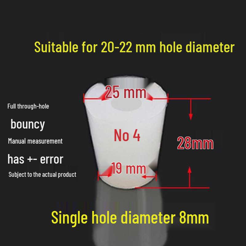 Silicone Rubber Seal Plug for Test Tubes & Drains with Hole