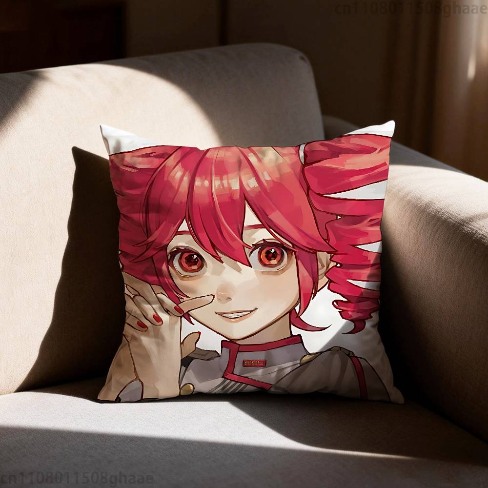 Virtual Singer KKasane Teto Pillow Case Antidustmite Pillowcase Invisible zipper silky short plush Sofa cushion cover