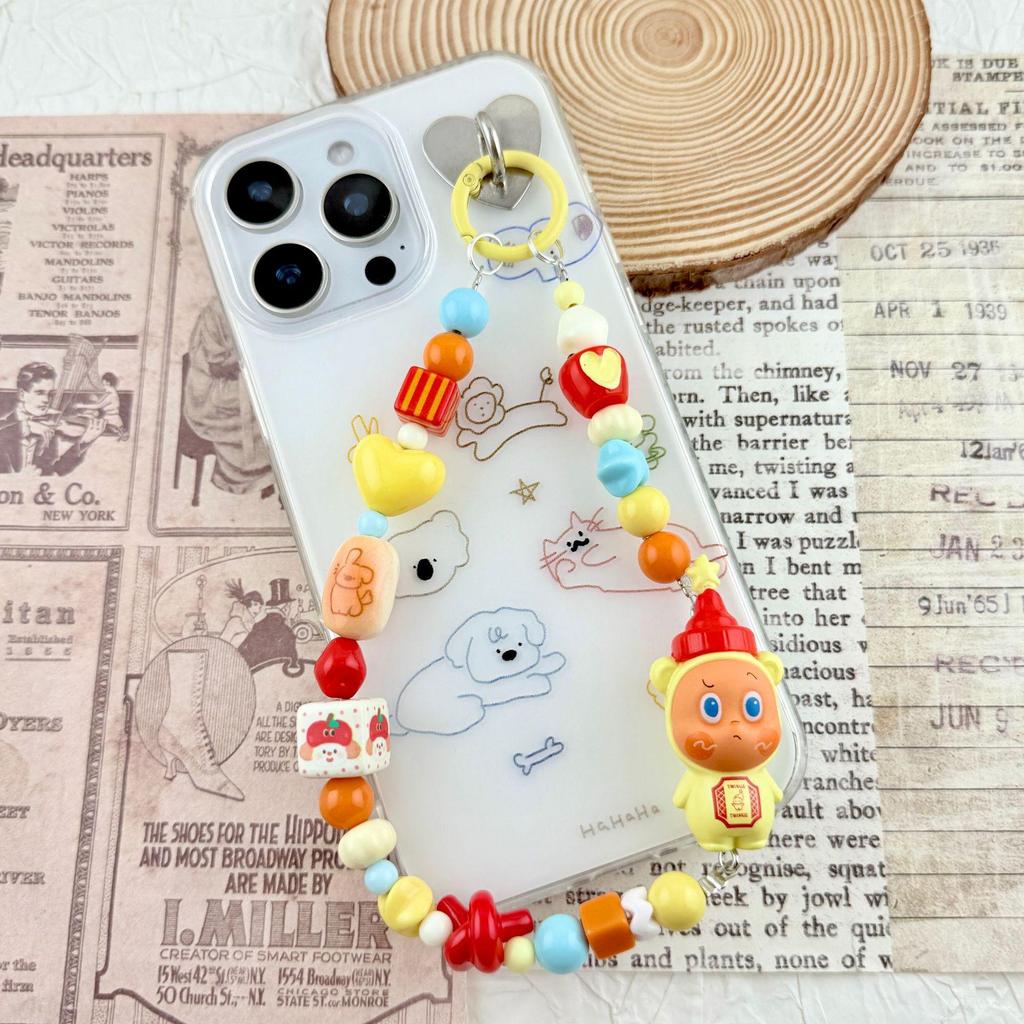 Star Surprise Doll Phone Charm Cute Beaded Keychain DIY Backpack Pendant Ornament