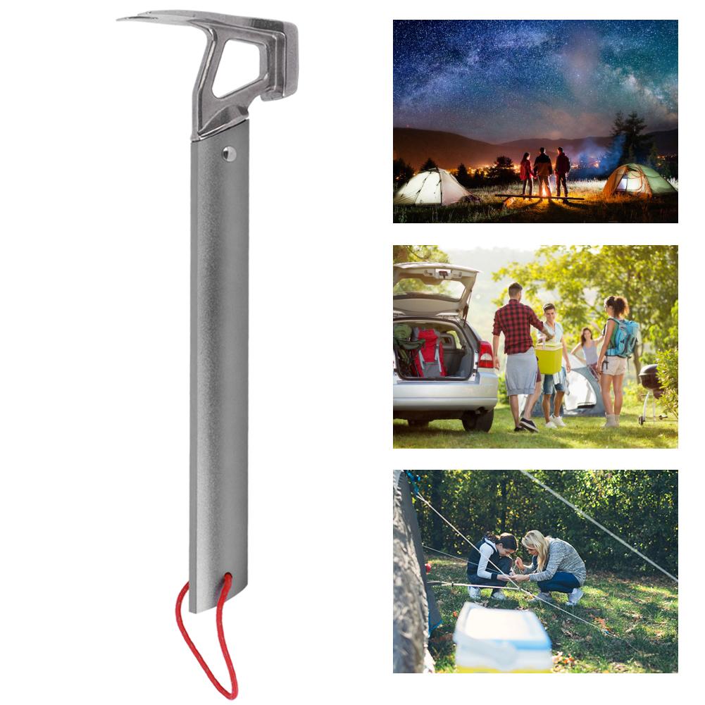 Outdoor Multifunction Stainless Steel Camping Hammer Tent Pegs Stake Nail Puller Remover