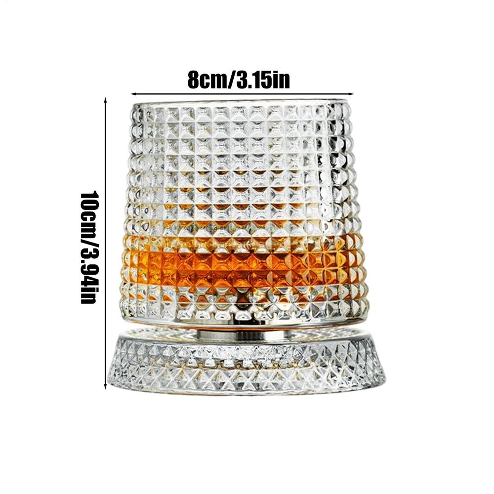 Creative Whiskey Glasses Durable Spinnings Glassware Cocktails Wine Brandy Cup Water Juice Tea Mug Party Drinking Glass Tumbler