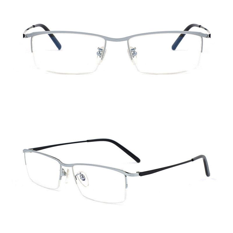 

Металеві напіврамкові окуляри для міопії, окуляри з захистом від синього світла, унісекс, для бізнесу, для чоловіків і жінок, окуляри для близькозорості, готові оптичні окуляри -5.0