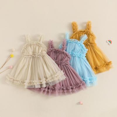 Baby Dress Summer One Year Baby Girls Dress Clothes Solid Tulle Sleeveless Toddler Dresses for Girl