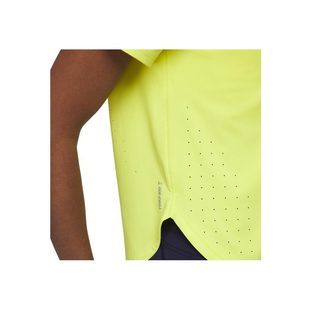 Under Armour Launch Elite Comfortable Fashionable Simple Versatile Short Sleeve Regular T-Shirt Women Tops Yellow 1389564-731