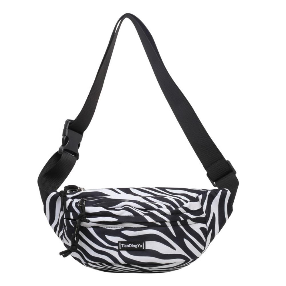 Zebra Striped Vintage Fanny Packs Leopard Printed Adjustable Strap Chest Pack Zipper Nylon Lady s Waist Bag for Women Girls