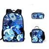 Biscuit Game Student Backpack Three Piece Set Shadow Milk Cookie Peripheral Children's Backpack Meal Bag Pencil Case Set