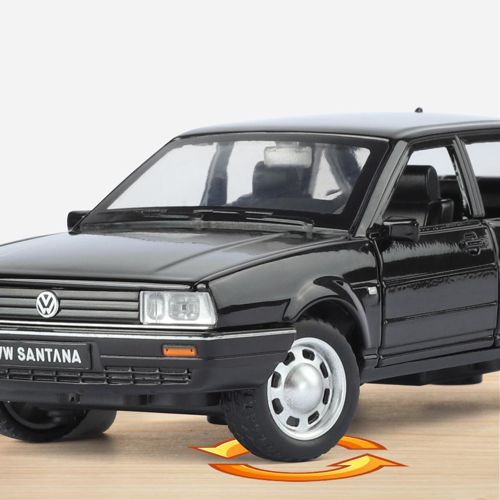 1/32 Volkswagen Santana Alloy Metal Diecast Model Car Classic Sentiment Collections Decorative Ornaments Birthday Gifts with Boy
