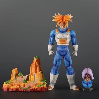 Drogan Boll Z Super Trunks Figure Replaceable Heads Future Trunks Action Figures 29cm Pvc Statue Collectible Model Toy Gifts