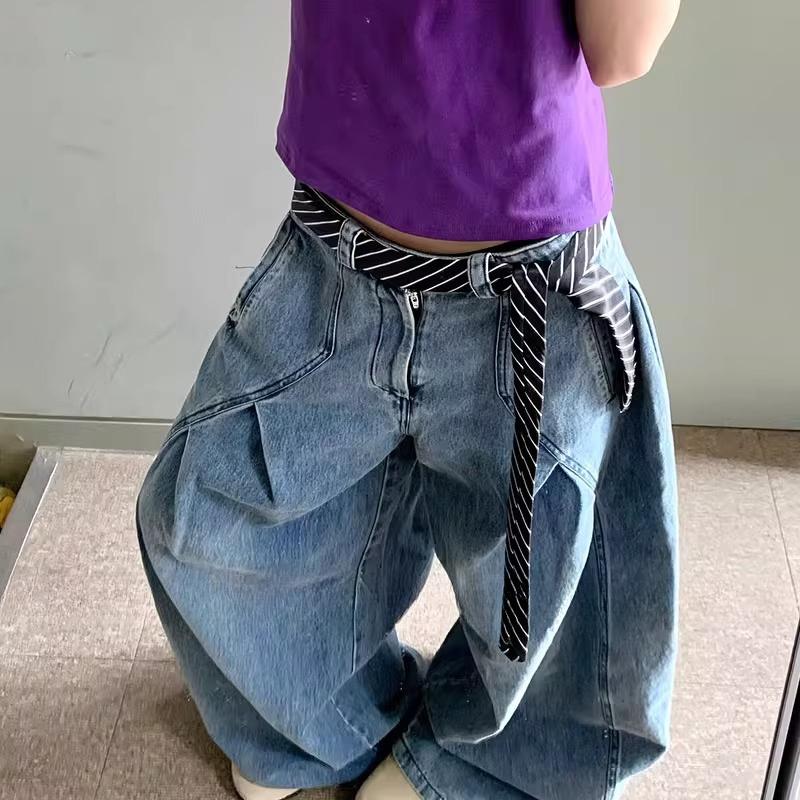 Long Waistband Korean Style Striped Waist Belts Waistband for Women Cute Dog Fashion Jeans Belt Uniform Shirt Suit Neck Ties