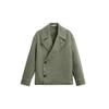 Solid Color Suit Collar Comfortable Long Sleeve Trench Coat Men Outerwear Green 0706907-500