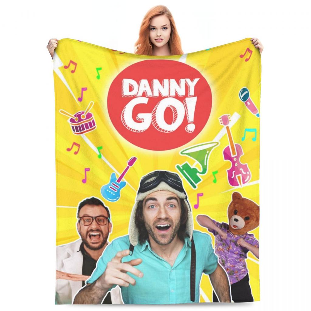 Danny Go Cartoon Music Education Fleece Throw Blankets Dance Blanket for Sofa Couch Warm Bedspreads Quilt Breathable