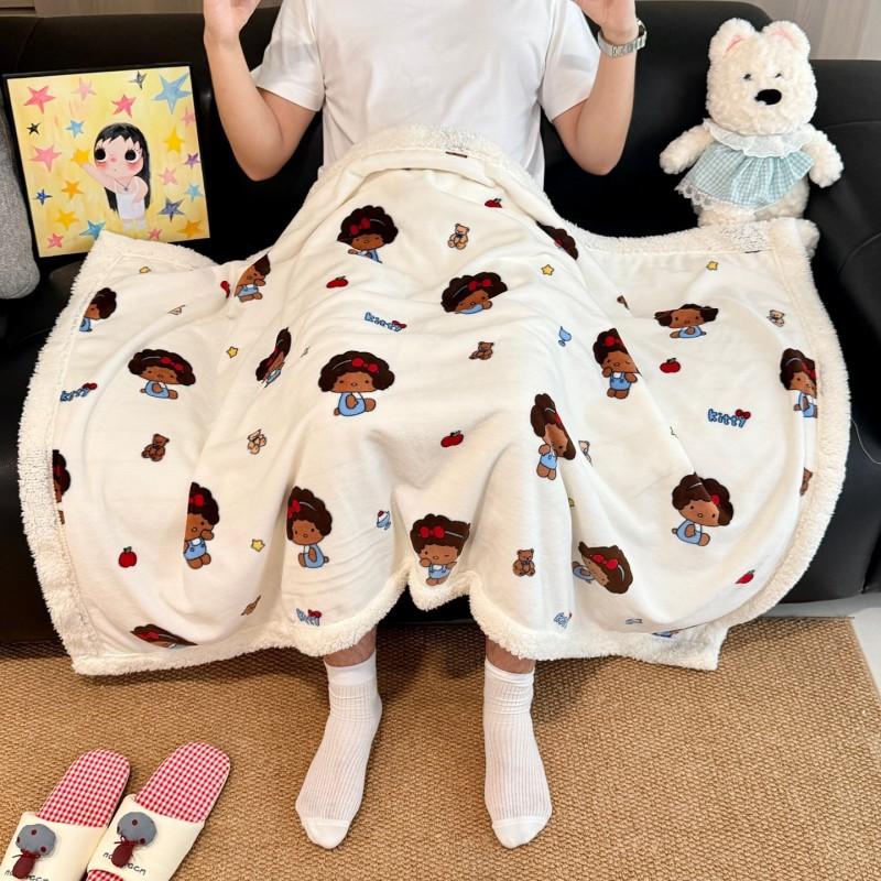 Soft Plush Double-Sided Blanket Baby Toddler Sofa Bed Cozy Fleece Throw 70x100 100x150 150x200 200x230cm