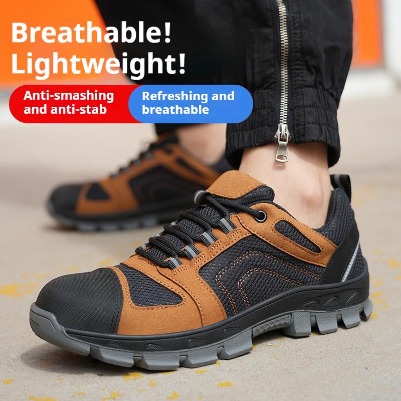 

Модные защитные ботинки со стальным носком для мужчин, противоударные рабочие ботинки и защитная мужская обувь с защитой от проколов 40 хаки