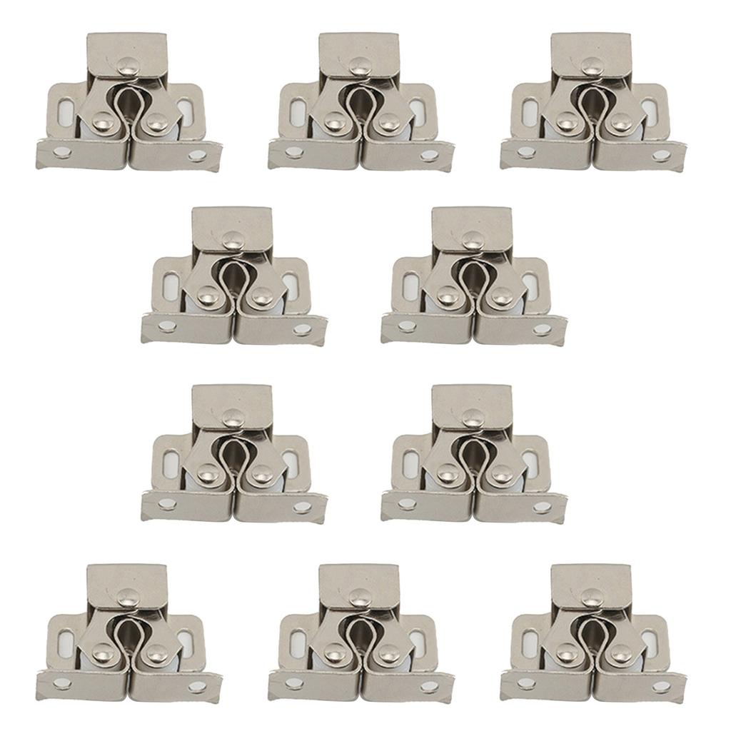 10 Pack Double Roller Catch Cabinet Latches for Cupboard Closet Door, Home Furniture Door Double Roller Catches