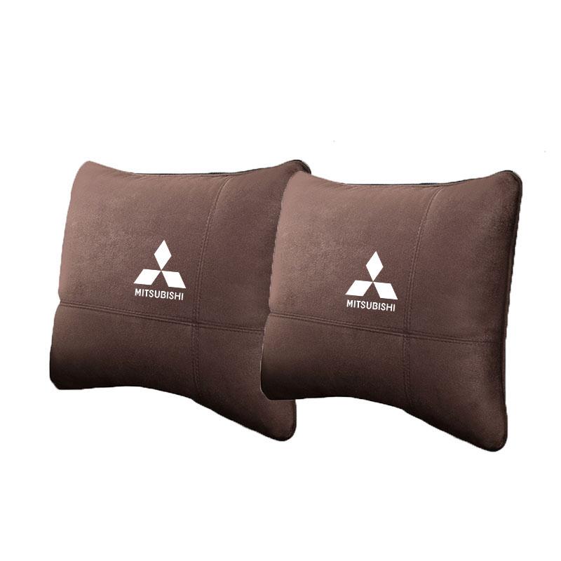 Autostoel Hoofdsteun Nekbeschermer Kussen Suède Leer Gordel Schouderpads voor Mitsubishi Outlander I200 Pajero Eclipse ASX Lancer