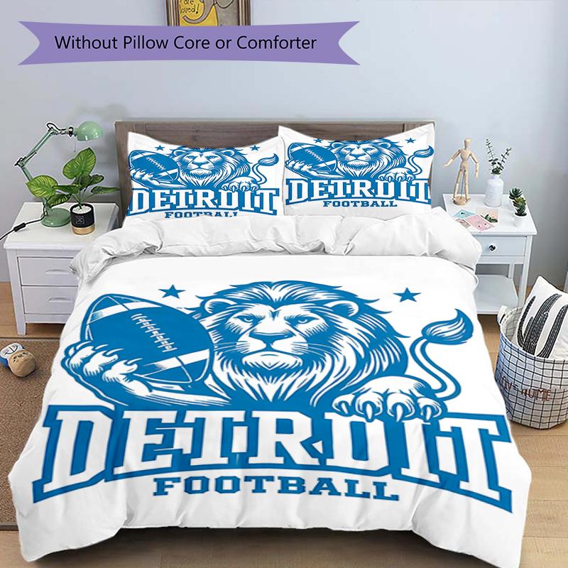 3pcs Football Team (14) Design Cover Set - HD Printed Bedding with 1 Cover and 2 Pillowcases - Perfect for Home and Dorm Decor