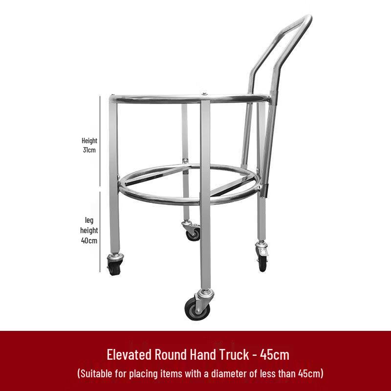 45cm Heightened Stainless Steel Soup Pot with Wheels