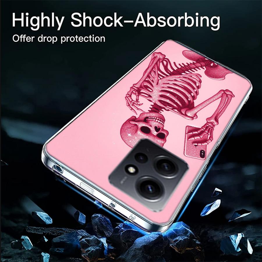 A Funny Skeleton Skull Phone Case For Redmi Note 14 15 Pro 5G 13 12 Pro Plus 11 11T 11E 11S 10 Pro 10S 9 9S Cover Cell Clear TPU