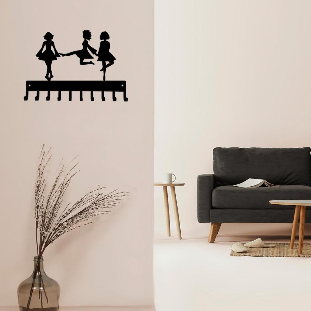 Appendi medaglie Danza Irlandese 37x21cm 10 Ganci Montaggio a Parete Espositore in Metallo