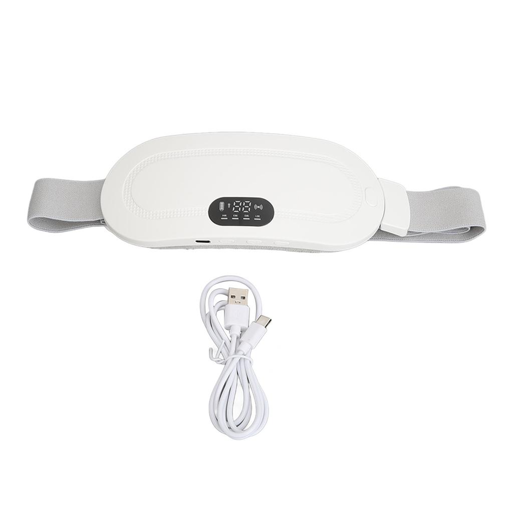 Menstrual Heated Belt Hot Compress Promote Circulation Electric Waist Belt for Wome White