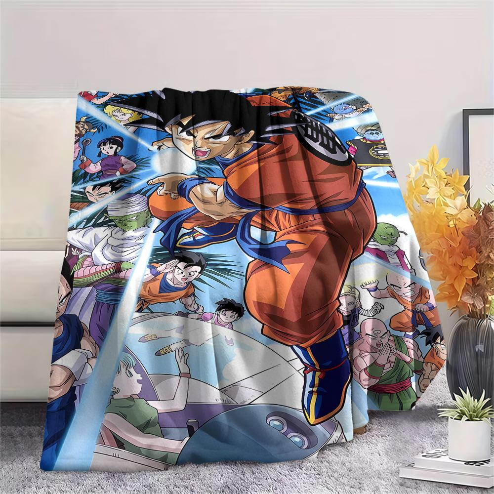Coperta in Flanella con Stampa Personaggi Dragon Ball, Alta qualità Confortevole per Tutte le Stagioni, Arredamento per la Casa, Calore e Comfort, Perfetta per Regali di Natale