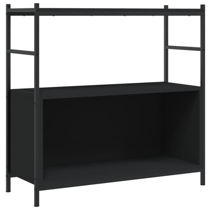 VidaXL Bookcase Black 80x30x78.5 Cm Engineered Wood and Iron 832793