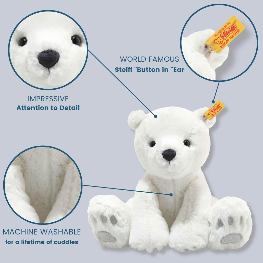 Steiff Cuddly Friends Lasse the Polar 062636 Japanese Bear, 28cm, [Official Product]