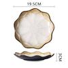 European Lotus Ceramic Irregular Plate and Salad Bowl Set
