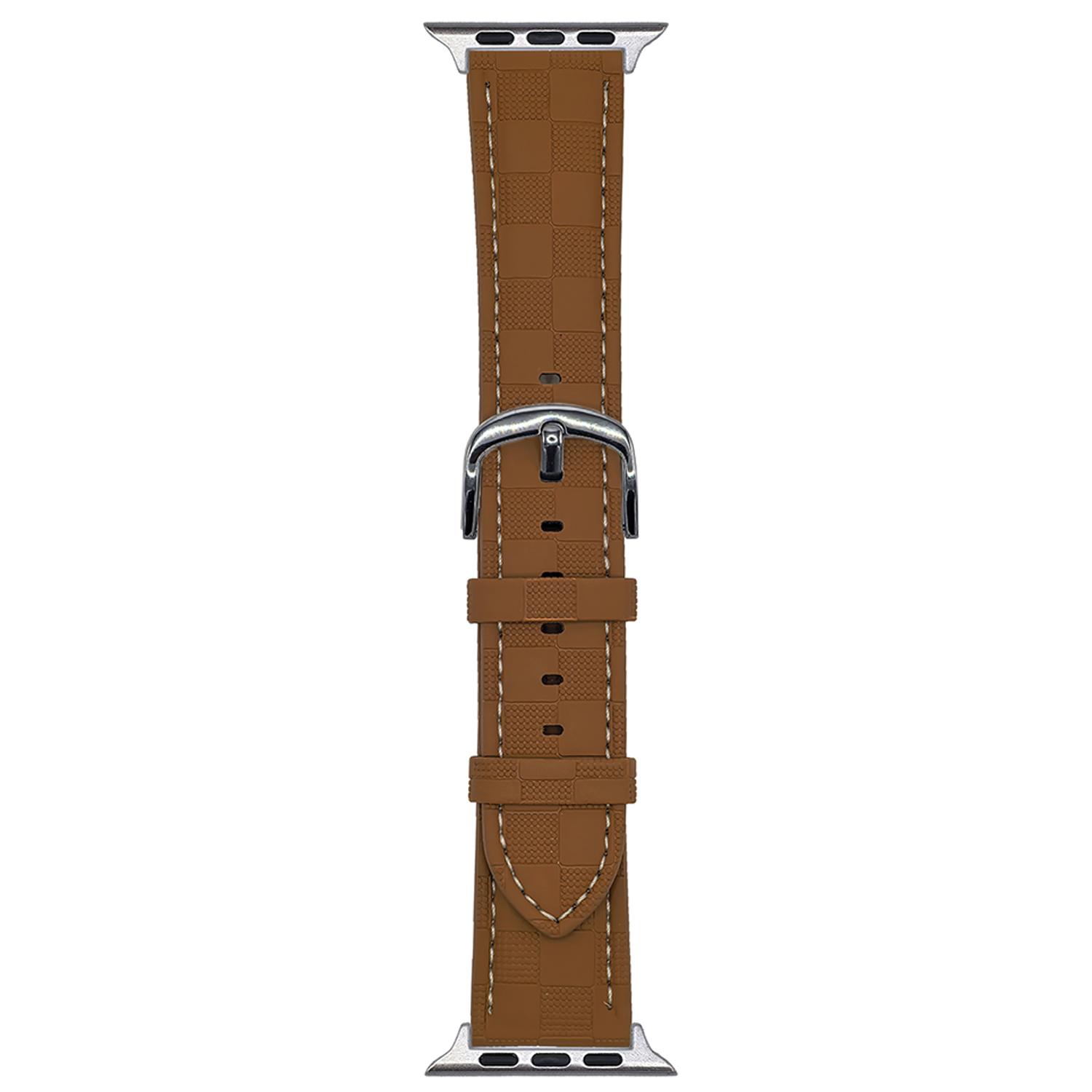 

Watch Band for Apple Watch Series 10 Ultra 9 8 7 SE 6 5 4 3 2 1 46mm 49mm 45mm 44mm 42mm Plaid Texture Adjustable Leather Wrist Strap Dark Brown