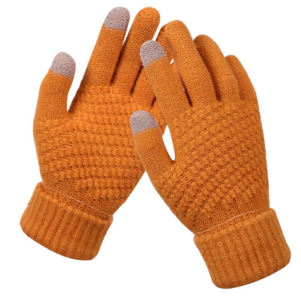 Touch Screen Gloves Men's Winter Riding Driving Thickened Plush Wool Cold-proof Female Students Autumn and Winter Warm Gloves