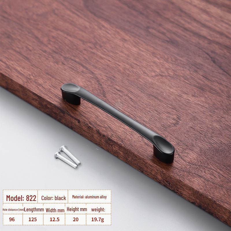 Black Aluminum Alloy European-Style Drawer & Cabinet Handle