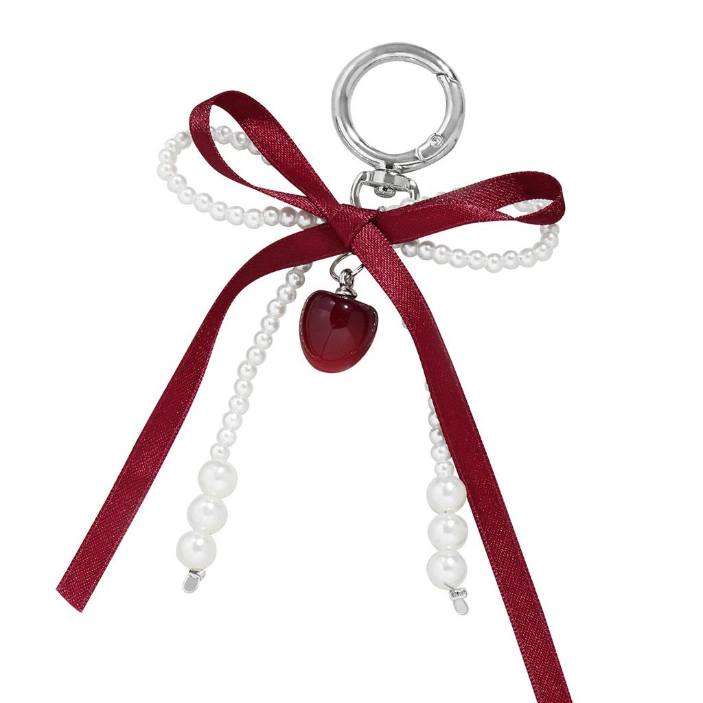 Pearl Bows Bag Charm Pendant Aesthetic Purse Charms Aesthetic Keychains Keyring for Women Backpack Purse Handbag Decors