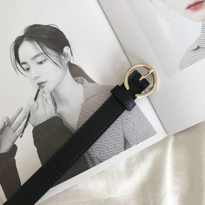 

Minimalist C Stylish Buckle Womens Denim Belt In Black Coffee And Camel Colors чорний