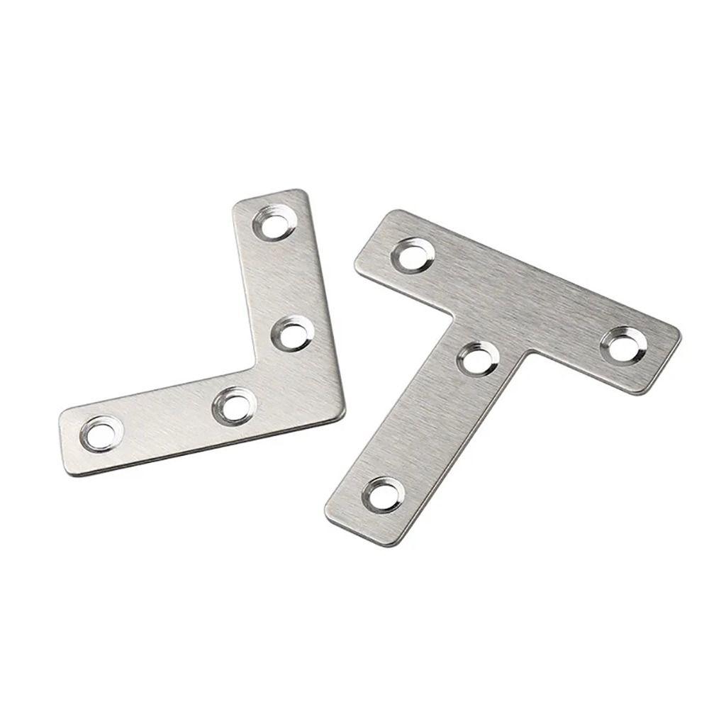 10Pcs 90° Right Angle Angle Bracket Flat Fastener Corner Bracket  Hardware Accessory